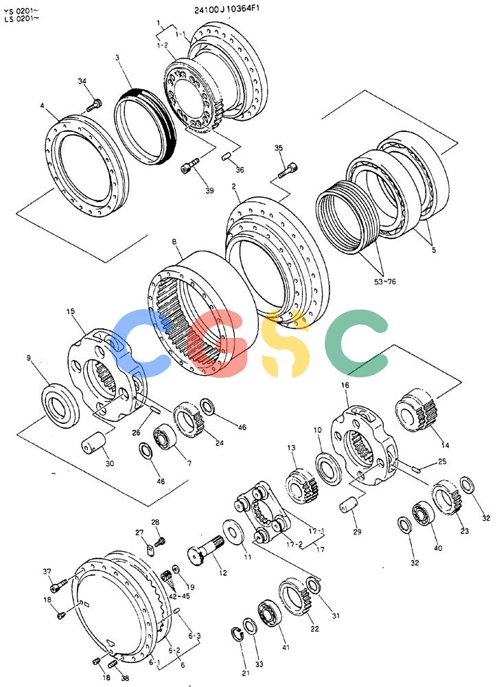 神钢零件查询(MD450BLC) - EXCAVATOR BTW TS0201 - TS0394 (1/80-12/06) (06-006) - REDUCTION UNIT Kobelco