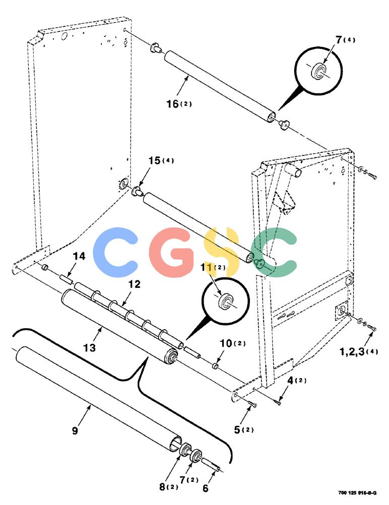凯斯零件查询(8455) - CASE IH ROUND BALER (STANDARD) (1/92-12/99) (5-08) - TAILGATE ROLLER ASSEMBLY Case Agriculture