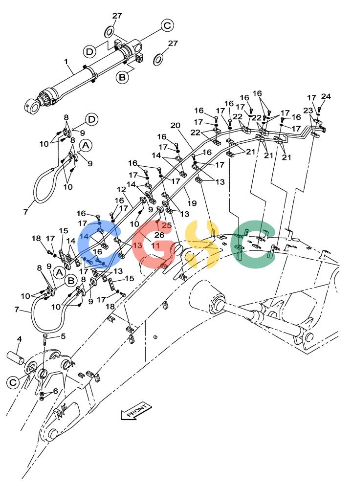纽荷兰零件查询(E805) - CRAWLER EXCAVATOR TIER 3 (7/06-) (08-020-00[01]) - HYDRAULIC CIRCUIT - BUCKET CYLINDER - BOOM (7.25 M) - DIPPER (3.00 M) New Holland Constructuion
