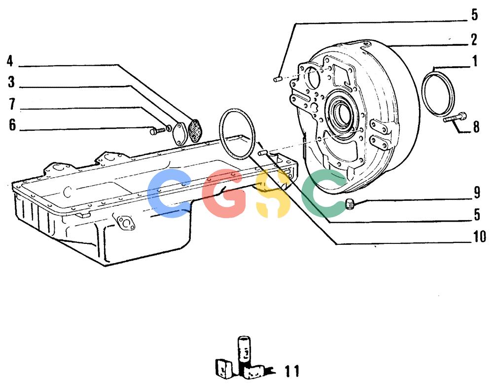 纽荷兰零件查询(FL14E) - CRAWLER LOADER (A1.02[002]) - OIL PUMP AND CRANKCASE COVERS New Holland Constructuion