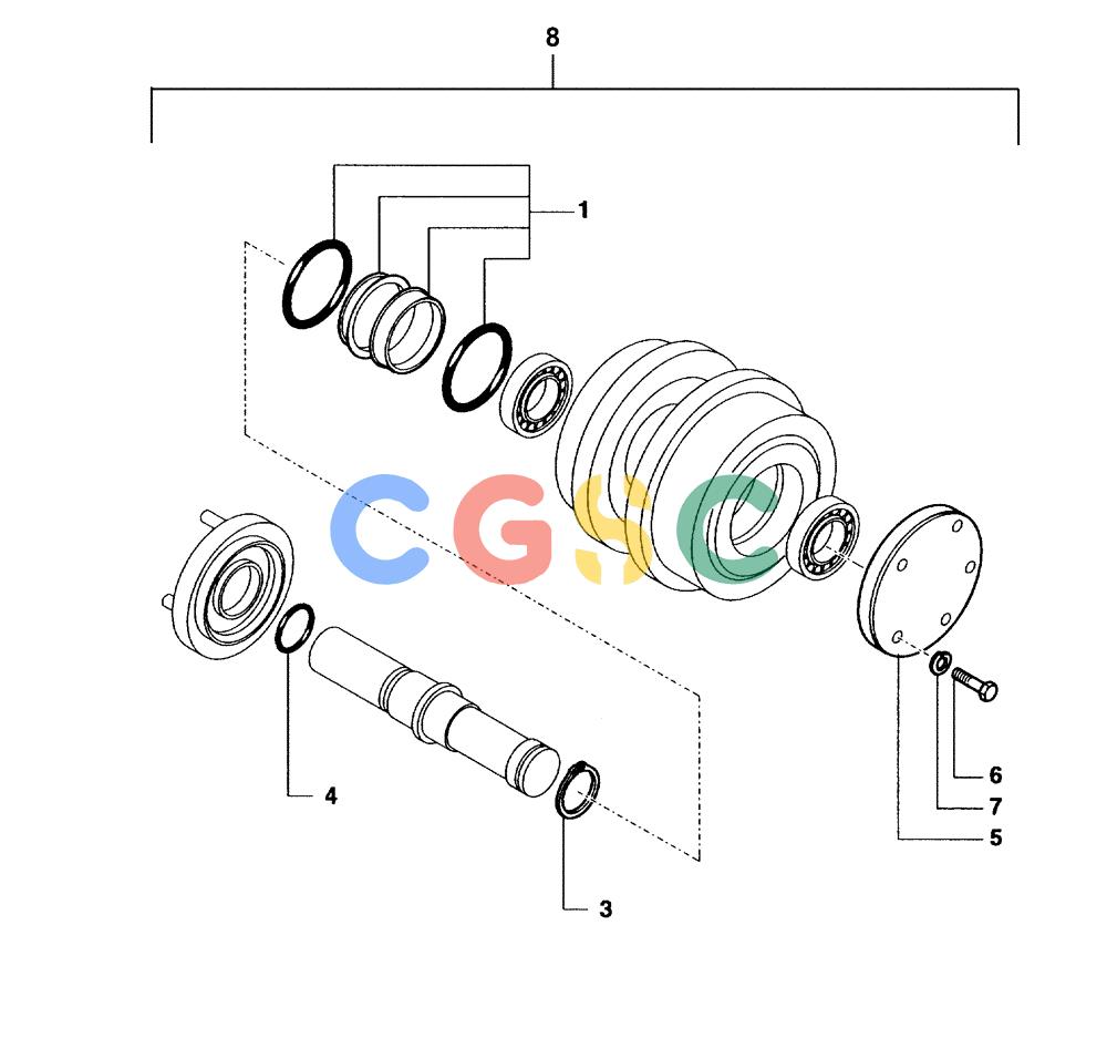 纽荷兰零件查询(DC80) - CRAWLER DOZER (N.A. VERSION) (4/99-) (4.347[01B]) - TRACK CARRIER ROLLER DC80 New Holland Constructuion