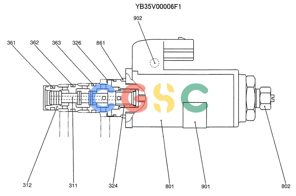 纽荷兰零件查询(E235SRLC) - CRAWLER EXCAVATOR BTW YU04-00837 - YU04-01417 (07-009) - VALVE ASSY, SOLENOID New Holland Constructuion