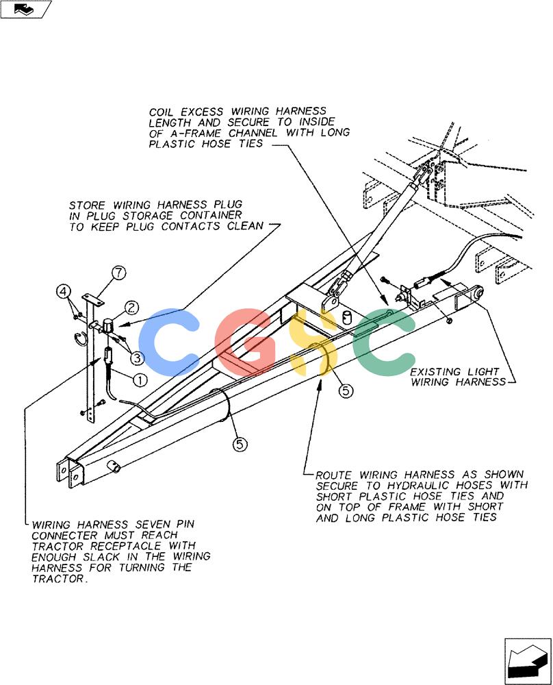 凯斯零件查询(PULL HITCH) - ATTACHMENT - DMI (1/94-) (55.404.01) - PULL HITCH WARNING AND TAILLIGHT KIT Case Agriculture