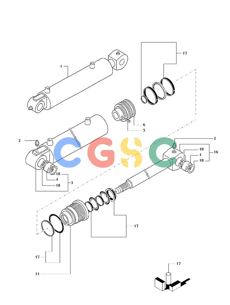 纽荷兰零件查询(FD80) - CRAWLER DOZER (1/98-) (3.444[02]) - HYDRAULIC TILT - TILT CYLINDER New Holland Constructuion
