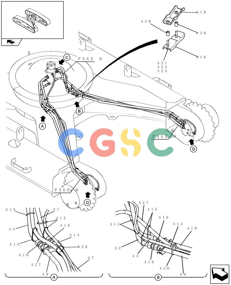 纽荷兰零件查询(E235BSR) - CRAWLER EXCAVATOR (5/07-) (3.070[05]) - TRAVEL PIPING (LOWER) New Holland Constructuion