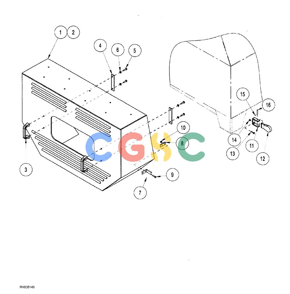 凯斯零件查询(AFS) - CONCORD AIR SYSTEMS (1/00-12/00) (02-02) - COVER, AFS CONTROL CENTER Case Agriculture
