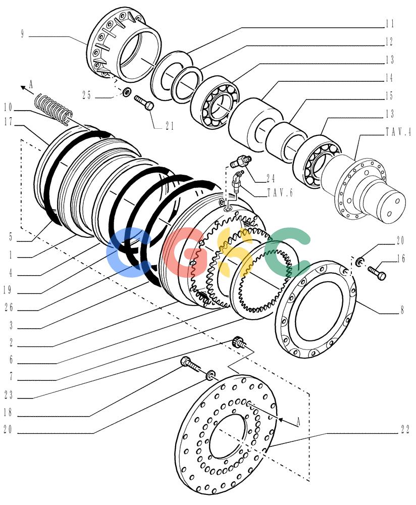 纽荷兰零件查询(DC150LT) - CRAWLER DOZER (6/00-) (1.266[05]) - REAR TRANSMISSION - BRAKES New Holland Constructuion