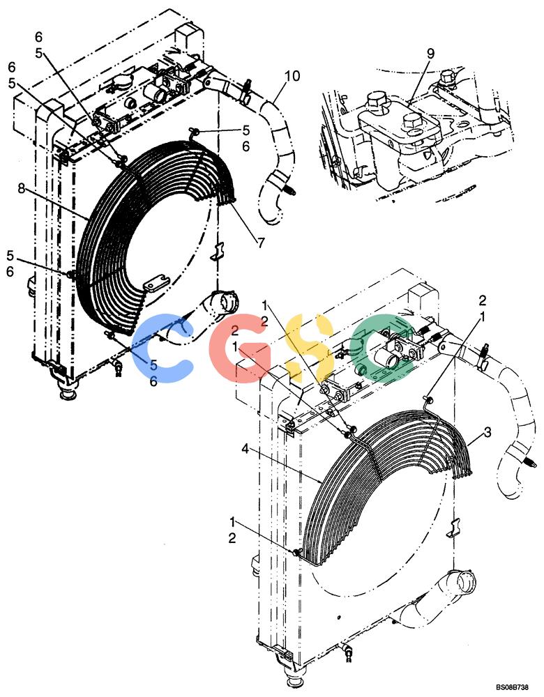 纽荷兰零件查询(D95B) - CRAWLER DOZER TIER 3 (3/08-) (02-03A) - RADIATOR - FAN GUARDS New Holland Constructuion