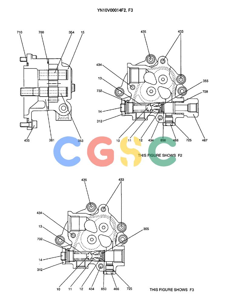神钢零件查询(200-8) - EXCAVATOR S/N YN11-45001 - (1/06-12/09) (HC420-01-1) - PUMP ASSY, GEAR Kobelco