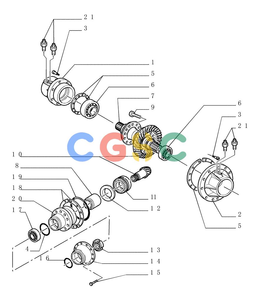 纽荷兰零件查询(DC180LT) - CRAWLER DOZER (5/00-) (1.266[04]) - REAR TRANSMISSION - BEVEL GEAR SET - VERSION (01) New Holland Constructuion