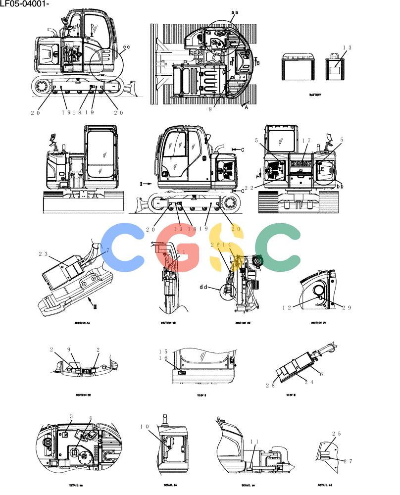 纽荷兰零件查询(E80BMSR) - CRAWLER EXCAVATOR ASN LF05-04001 - (N8TA18060) (950-17-1[1]) - NAME PLATE INSTAL New Holland Constructuion