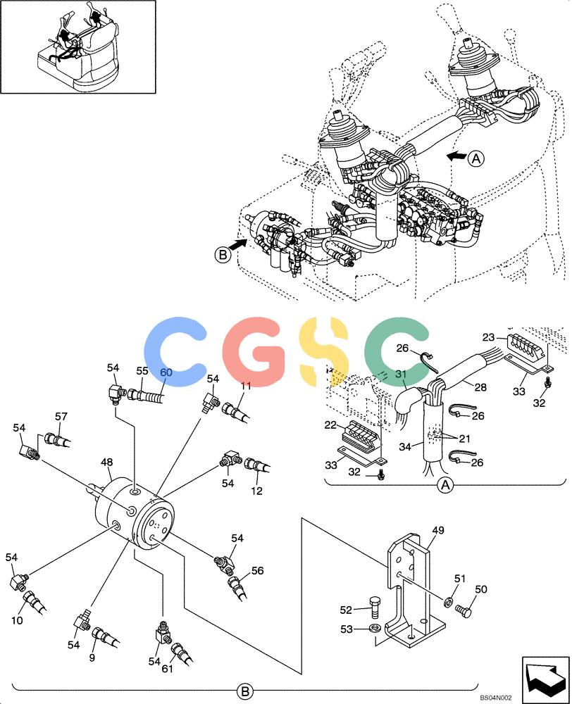 纽荷兰零件查询(E15) - COMPACT CRAWLER EXCAVATOR (N.A.) (1/06-) (08-08[00]) - HYDRAULICS - PILOT CONTROL LINES, REMOTE CONTROL (C) New Holland Constructuion