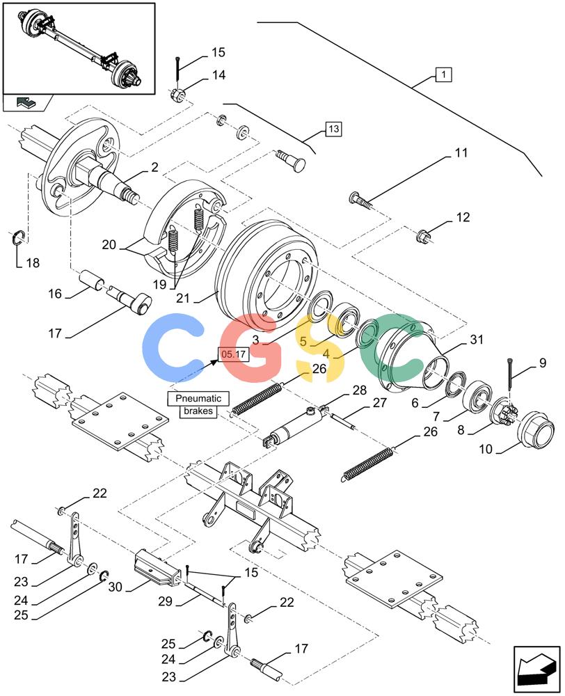 凯斯零件查询(LBX432S) - BIG RECTANGULAR BALER (3/03-12/08) (05.04[01]) - SINGLE AXLE WITH BRAKES Case Agriculture