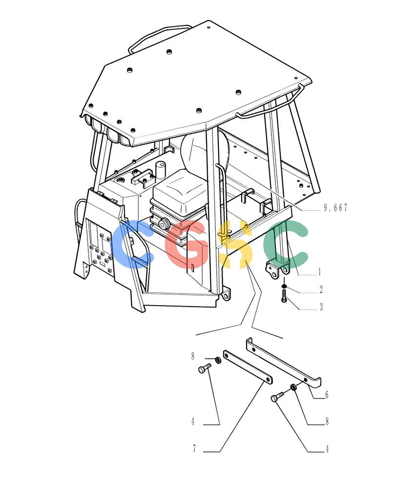 纽荷兰零件查询(D150) - CRAWLER DOZER (1/05-) (9.651[01]) - ROPS CANOPY - STRUCTURE - OPTIONAL CODE 784111201 New Holland Constructuion