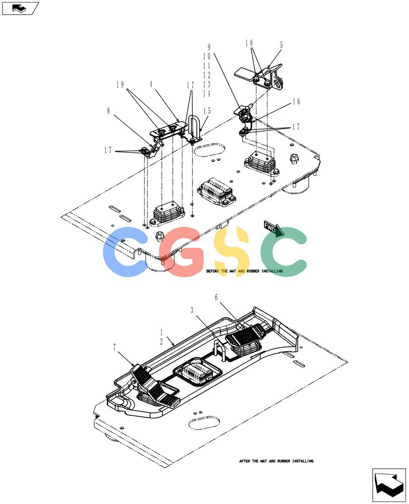 纽荷兰零件查询(E80BMSR) - COMPACT CRAWLER EXCAVATOR ASN LF06-04501 (NBTA18037) (01-051[08]) - CONTROLS, OPERATORS (DOZER) New Holland Constructuion