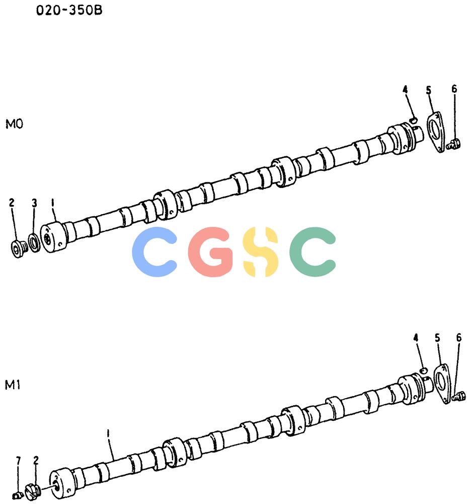 神钢零件查询(6D16-T) - MITSUBISHI DIESEL ENGINE - K909 II & K909LC II EXCAVATORS (1/87-12/06) (00-017) - CAMSHAFT Kobelco