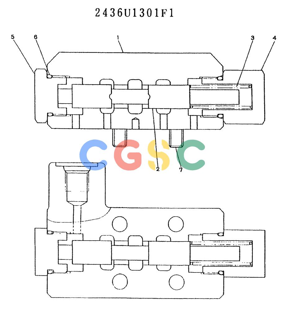 神钢零件查询(K907LC) - MARK II EXCAVATOR ASN YQ0565 (GLOBAL) (1/87-12/03) (11-034) - VALVE ASSY, PILOT (2436U1301) Kobelco