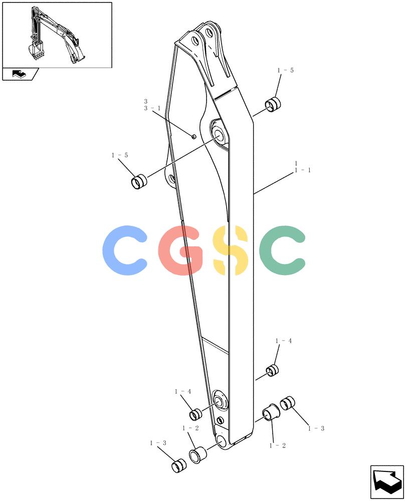纽荷兰零件查询(E235BSR) - CRAWLER EXCAVATOR (5/07-) (5.0013[01]) - DIPPER STICK (3,33M) New Holland Constructuion