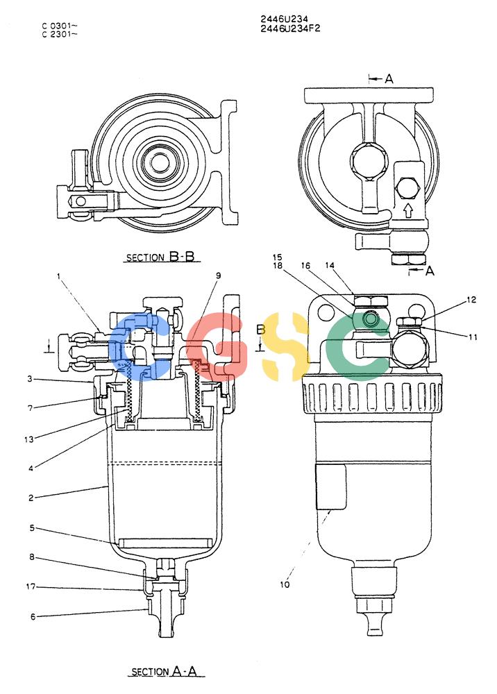 神钢零件查询(K912LC) - MARK II EXCAVATOR ASN YC0301-0737 (1/88-12/03) (05-007) - FILTER ASSY Kobelco