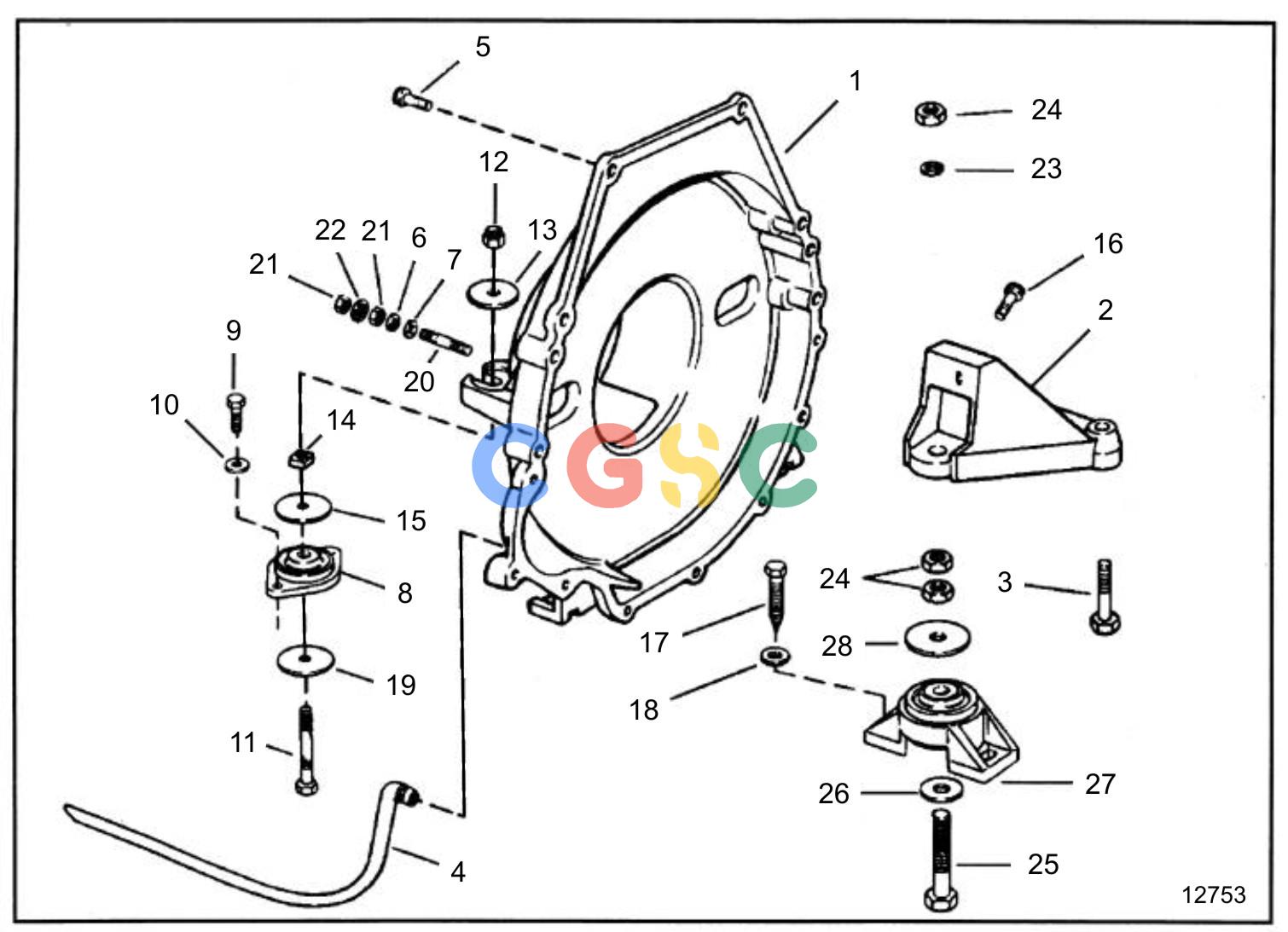 沃尔沃零件查询5.0FLPMDA; 5.8FLPMDAEngineFlywheel Housing and MountsEPC Volvo Penta Parts catalog
