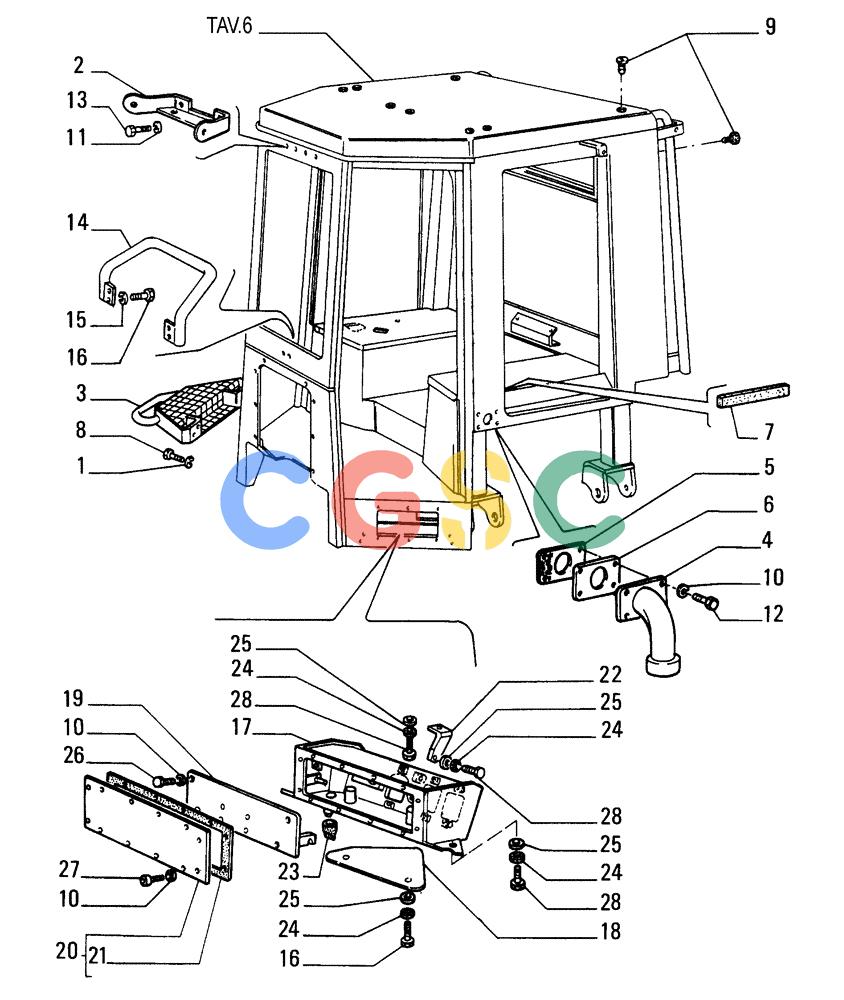 纽荷兰零件查询(FD175) - CRAWLER DOZER (N.A. VERSION)(S/N 061640 & AFTER) (1/93-) (5.652[05]) - ROPS CAB - COMPONENTS New Holland Constructuion
