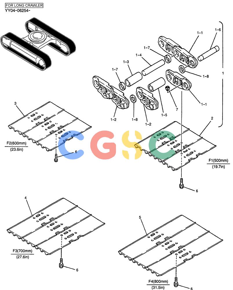 纽荷兰零件查询(E135SR) - CRAWLER EXCAVATOR ASN YY04-06254 (02-022) - SHOE ASSY (HD) New Holland Constructuion