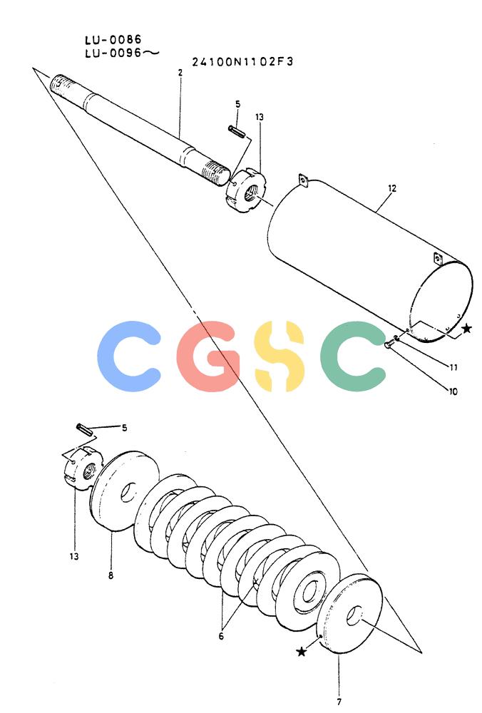 神钢零件查询(K935) - EXCAVATOR SUPPLEMENT ASN LU00154 (1/76-12/03) (06-009) - SPRING ASSY, TRACK Kobelco