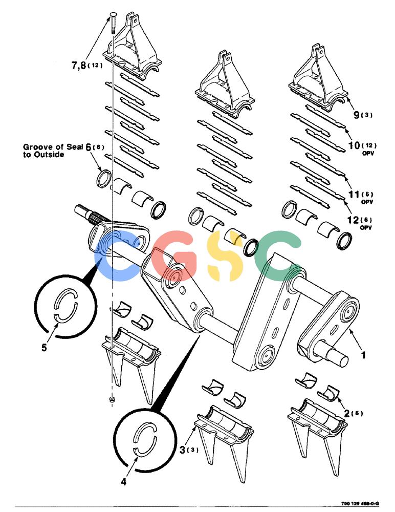 凯斯零件查询(8590) - CASE IH LARGE RECTANGULAR BALER (EUROPE) (1/97-12/98) (5-04) - CRANK ASSEMBLY Case Agriculture