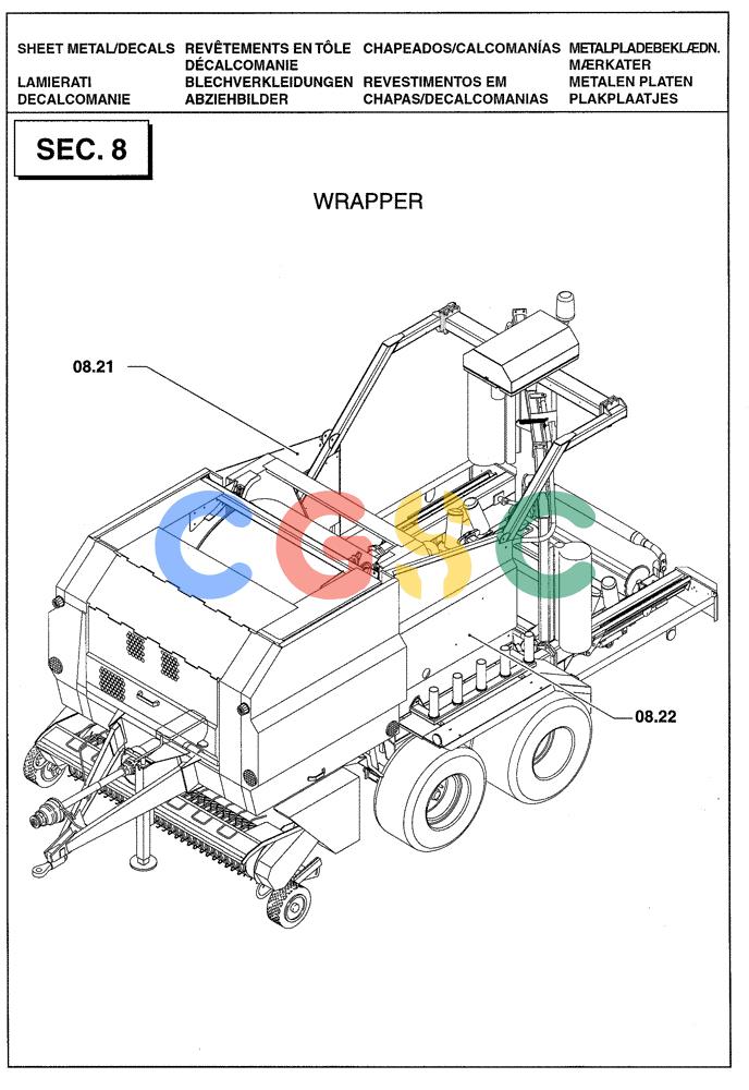 凯斯零件查询(RBX341) - SILAGE PACK ROUND BALER (3/03-12/05) (0.0024A[01]) - SECTION LIST 8 - SHEET METAL/DECALS Case Agriculture