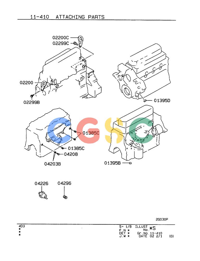神钢零件查询(ED190LC-6E) - BLADE RUNNER EXCAVATOR/DOZER BTW YL03U0136 - YL03U0292 (1/05-12/06) (11-410) - ATTACHING PARTS Kobelco