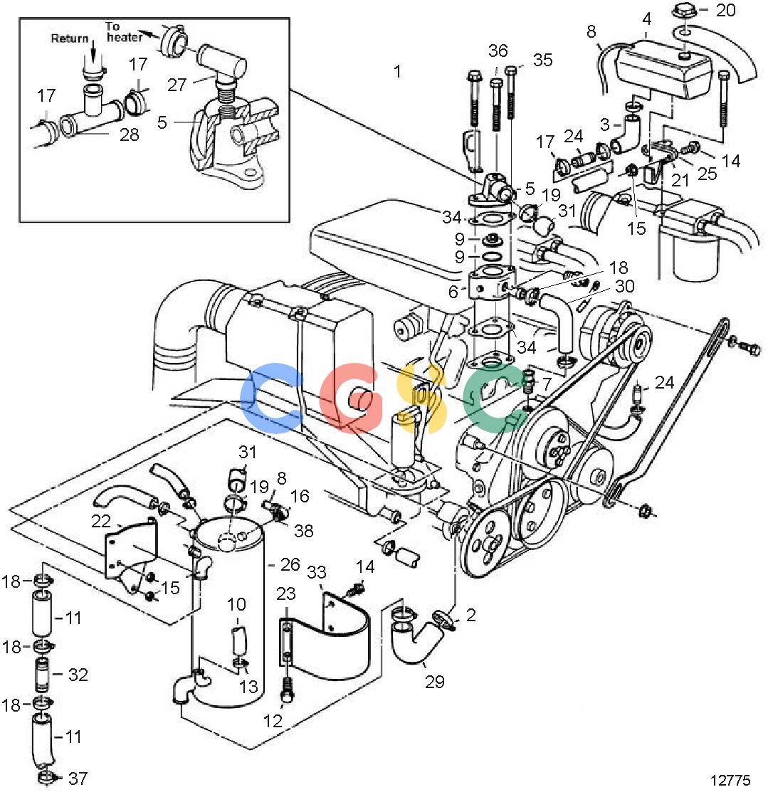 沃尔沃零件查询4.3GLPLKD; 4.3GLPLKE; 4.3GSPLKD; 4.3GSPLKE; 4.3GIPLKDCE; 4.3GIPLKECE; 4.3GSJLKDCooling SystemFreshwater CoolingEPC Volvo Penta Parts catalog