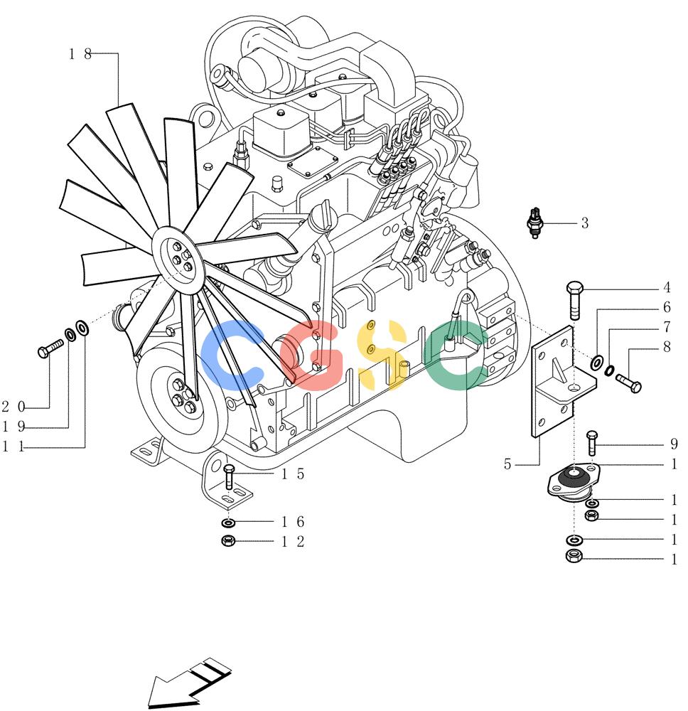 纽荷兰零件查询(FD80) - CRAWLER DOZER (1/98-) (0.500[02]) - SUSPENSION - ENGINE New Holland Constructuion