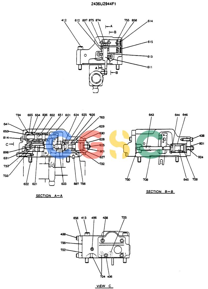 神钢零件查询(SK130LC) - EXCAVATOR BTW YPU1001 - YPU2000 (1/98-12/98) (12-023) - REGULATOR ASSY Kobelco