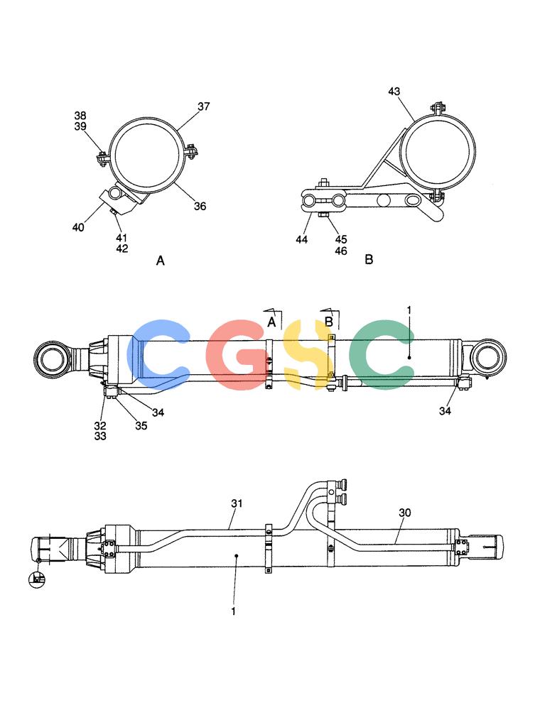 纽荷兰零件查询(E805) - CRAWLER EXCAVATOR (1/05-) (08-101-00[01]) - BOOM CYLINDER - RIGHT - WITHOUT LOAD HOLD New Holland Constructuion