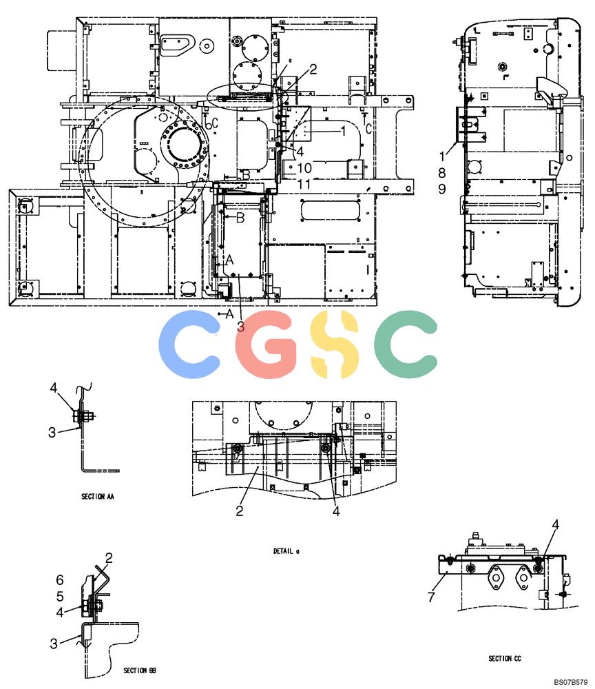 纽荷兰零件查询(E175B) - CRAWLER EXCAVATOR TIER 3 (NA) - N7DA16301 - (5/07-) (02-57-01[00]) - GUARD INSTALLATION, (COVERS) (YM21C00009F1) New Holland Constructuion