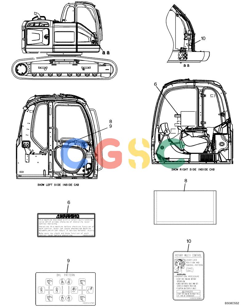 纽荷兰零件查询(E135B) - CRAWLER EXCAVATOR TIER 3 - ASN YH05-07001 (N8TA13006) (1/08-) (07-03[00]) - NAME PLATE INSTALLATION (YF22T00055F3) New Holland Constructuion