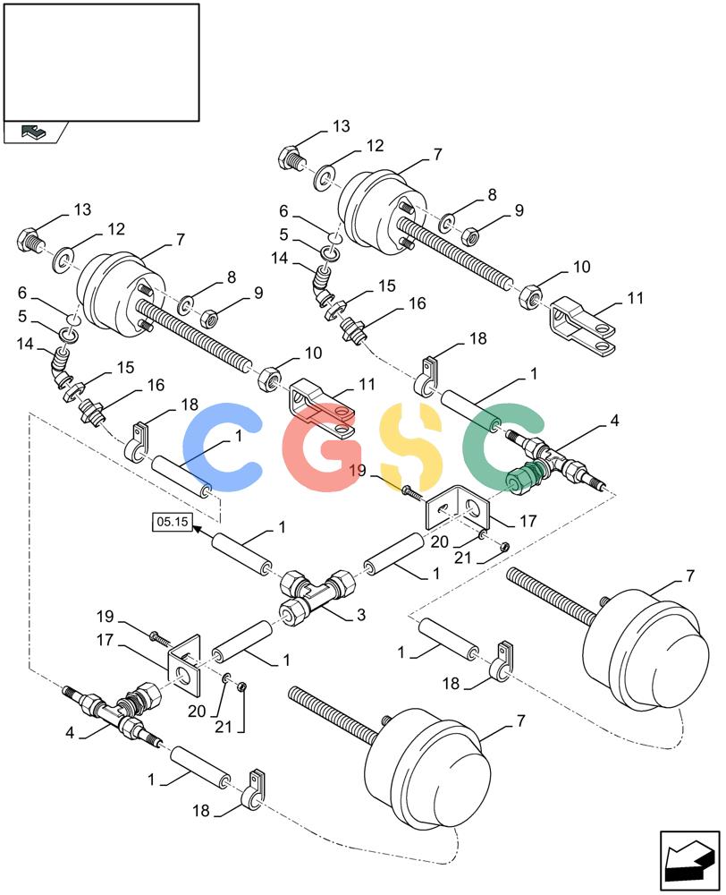 凯斯零件查询(LBX432S) - BIG RECTANGULAR BALER (3/03-12/08) (05.18[01]) - PNEUMATIC BRAKES - TANDEM AXLE Case Agriculture