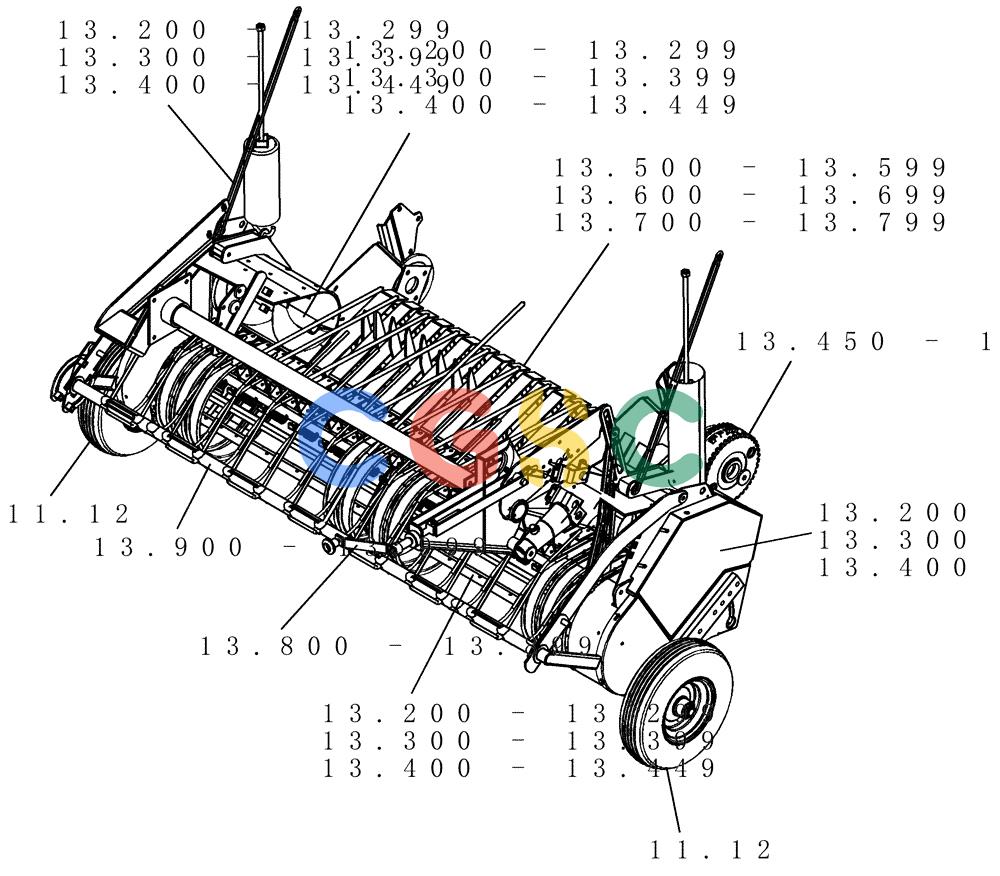 凯斯零件查询(RBX453) - CASE IH ROUND BALER (9/05-12/06) (SECTION 13[RBX453]) - PICTORIAL INDEX, PICKUP Case Agriculture
