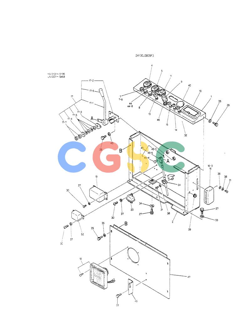 神钢零件查询(K907CLC) - EXCAVATOR BTW YG0101 - YG0500 (1/85-12/03) (08-014) - PANEL ASSY INST Kobelco