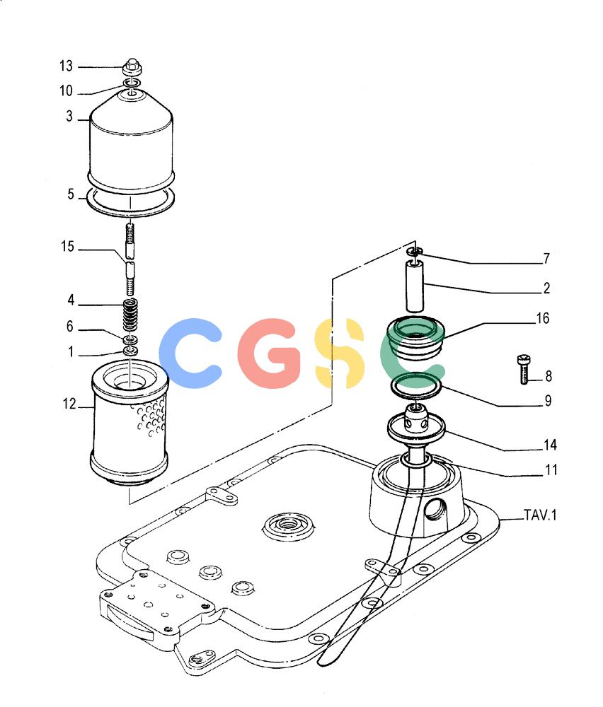 纽荷兰零件查询(FD175) - CRAWLER DOZER (N.A. VERSION)(S/N 061640 & AFTER) (1/93-) (1.277[13]) - REAR TRANSMISSION - OIL FILTER New Holland Constructuion