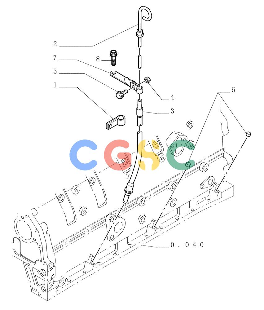 纽荷兰零件查询(DC150.B) - CRAWLER DOZER TIER 2 (3/03-) (0.270[01]) - ENGINE OIL DIPSTICK New Holland Constructuion