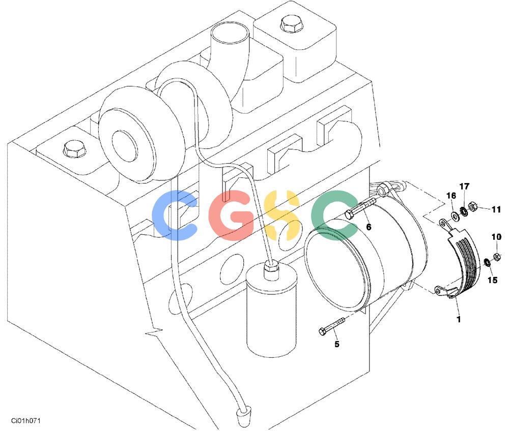 纽荷兰零件查询(CV2500) - VIBRATORY ROLLER (04-008-00[01]) - ALTERNATEUR SHIELD New Holland Constructuion