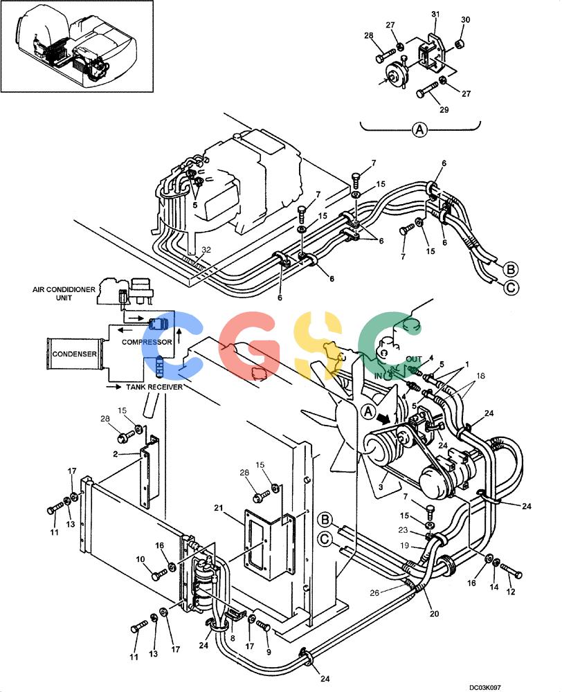 纽荷兰零件查询(EH160) - CRAWLER EXCAVATOR (9/03-) (09 -30[00]) - AIR CONDITIONER New Holland Constructuion