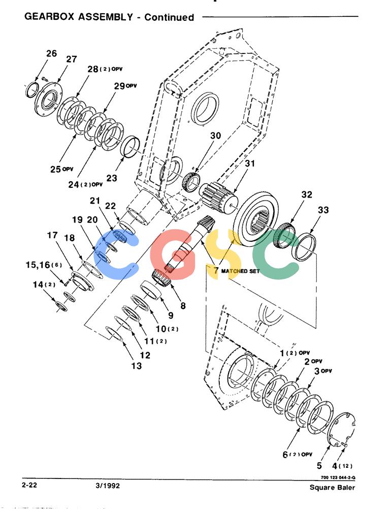 凯斯零件查询(8570) - CASE IH MID-SIZE RECTANGULAR BALER (1/91-12/96) (2-22) - GEARBOX ASSEMBLY, CONTINUED Case Agriculture