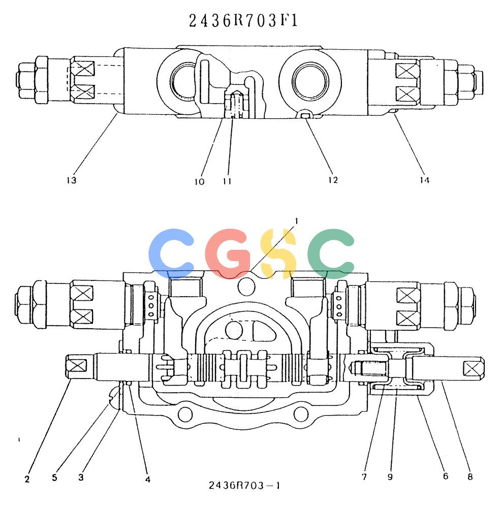 神钢零件查询(K903) - MARK II EXCAVATOR BTW LE6601 - LE7871 (1/88-12/03) (11-021) - SECTION ASSY, PLUNGER (P/N 2436R703F1) Kobelco