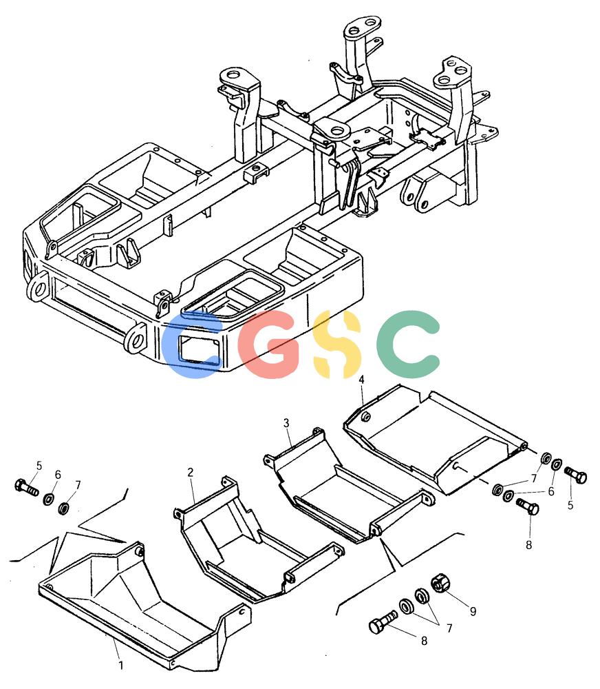 纽荷兰零件查询(AD250) - ARTICULATED DUMP TRUCK (7/01-) (5.646[01A]) - BOTTOM GUARDS New Holland Constructuion