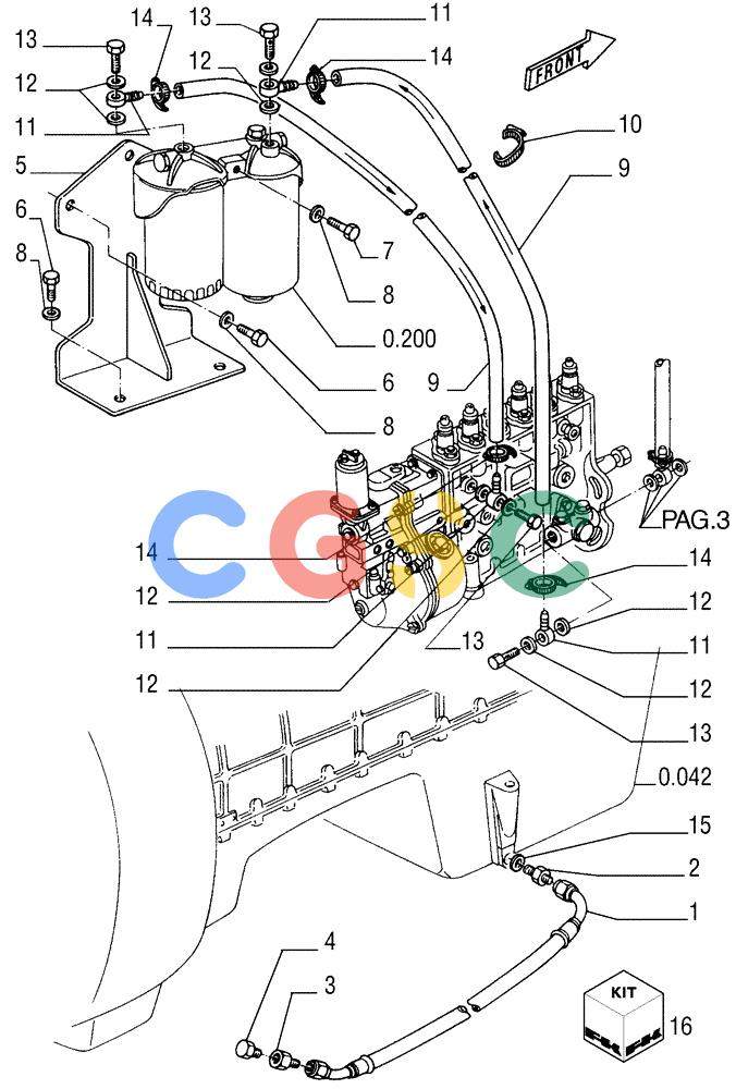 纽荷兰零件查询(FD255) - CRAWLER DOZER (N.A. VERSION) (7/95-) (0.500[02]) - PIPING - FUEL New Holland Constructuion