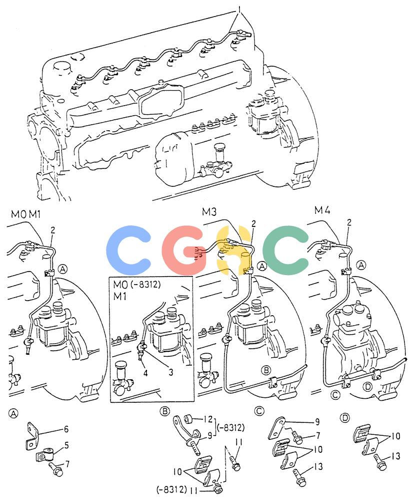 神钢零件查询(6D15) - MITSUBISHI DIESEL ENGINES - K907D & K907LC EXCAVATORS (1/86-12/06) (03-020) - FUEL RETURN SYSTEM Kobelco