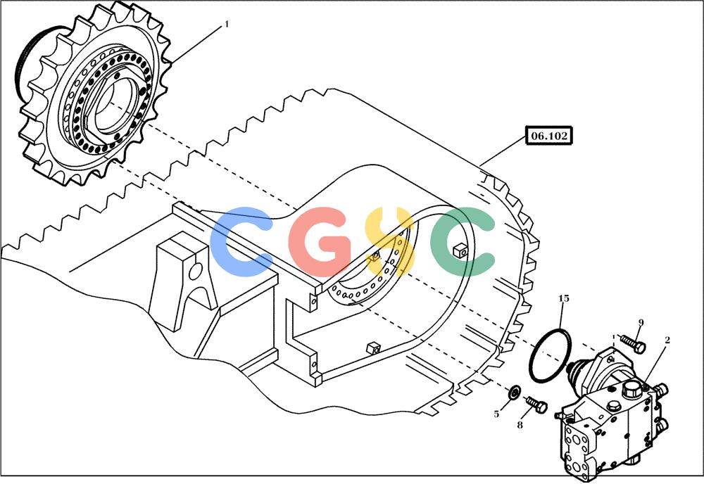 纽荷兰零件查询(EC450) - CRAWLER EXCAVATOR (SN: 750001-UP) (11/99-) (16.020[001]) - TRAVEL GEAR INSTALL.MATERIAL (S/N 750001-750001) New Holland Constructuion
