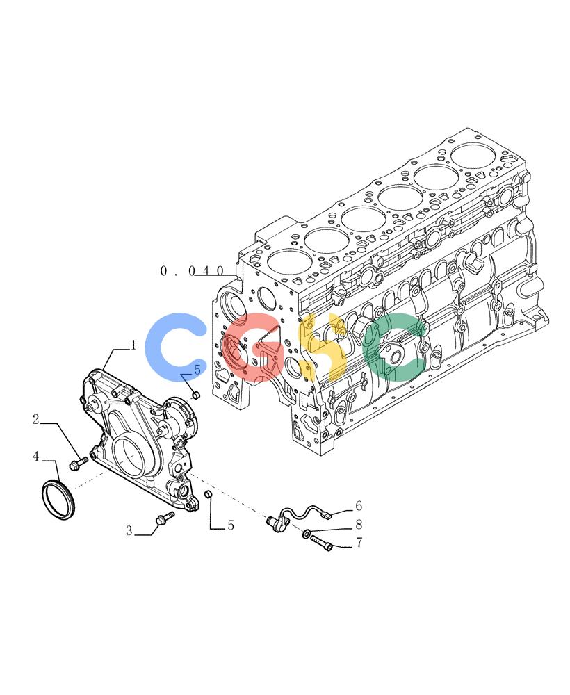 纽荷兰零件查询(E215B) - CRAWLER EXCAVATOR - TIER 3 (ROPS CAB) ASN NBDA21800 (6/13-) (08-004[02]) - CRANKCASE COVERS New Holland Constructuion